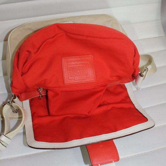 COACH Hampton Beige Cream Red Convertible Signature Purse No:A0769-F10707 - Picture 7 of 13